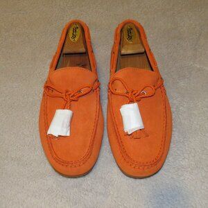 Ralph Lauren Purple Label Harold Orange Calf Skin Tassel Driving Loafers 8D NWB